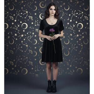 VTG Rampage Velvet Mini Dress Juniors 5 Whimsigoth Babydoll Fairy Grunge Y2K 90s